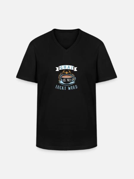 Chai Latte Tee trinken Teetrinker - Männer-T-Shirt mit V-Ausschnitt - Schwarz