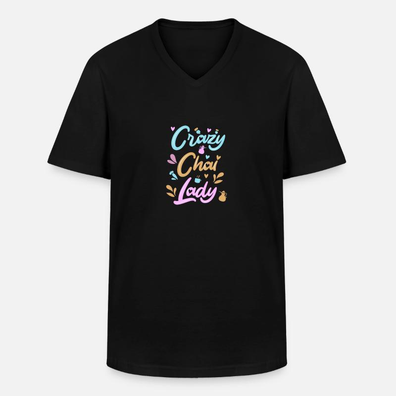 Chai Latte Tee trinken Teetrinker - Männer-T-Shirt mit V-Ausschnitt - Schwarz