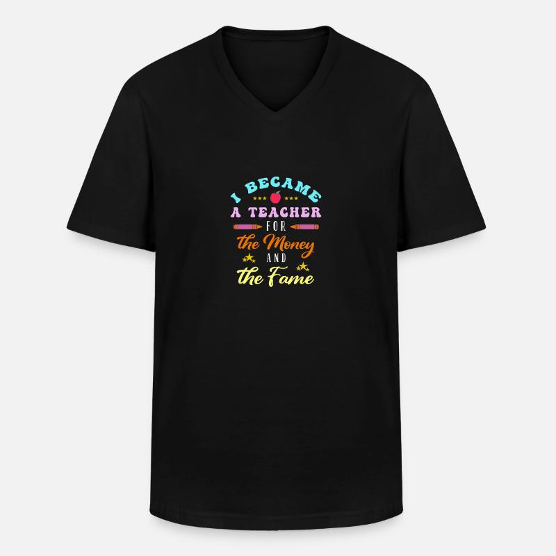 Lustiger Lehrer Spruch Schule - Männer-T-Shirt mit V-Ausschnitt - Schwarz