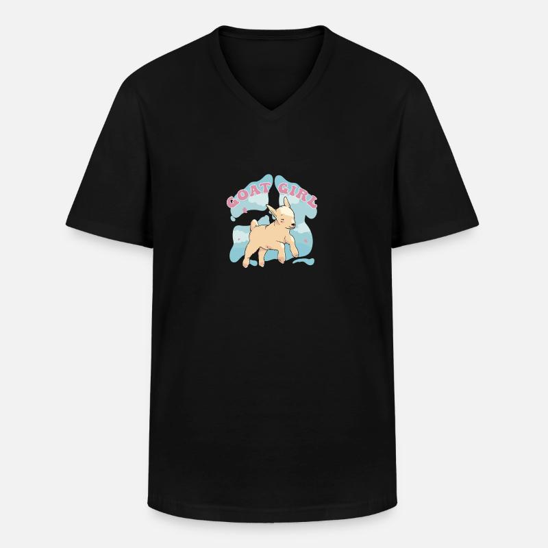 Ziege Ziegenbock - Männer-T-Shirt mit V-Ausschnitt - Schwarz