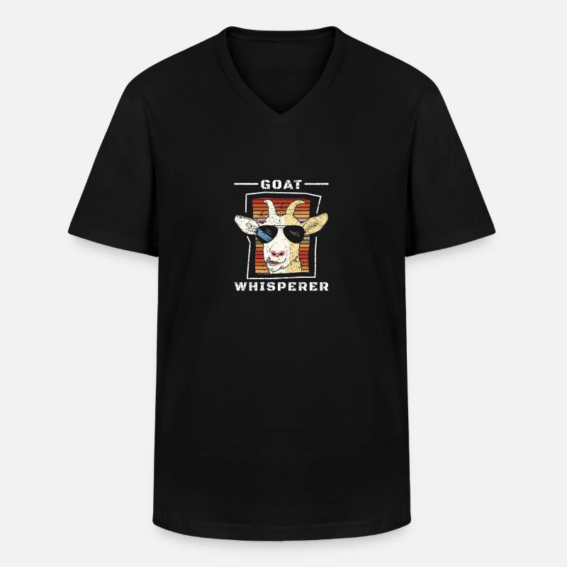 Ziege Ziegenbock - Männer-T-Shirt mit V-Ausschnitt - Schwarz