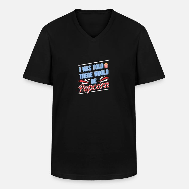 Popcorn - Männer-T-Shirt mit V-Ausschnitt - Schwarz