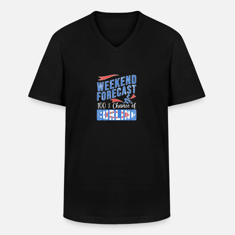 Curling - Männer-T-Shirt mit V-Ausschnitt - Schwarz