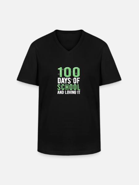 100 jours d’école - T-shirt col V Homme - noir