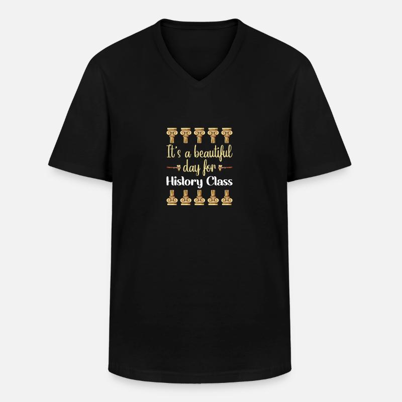 Geschichtslehrer - Männer-T-Shirt mit V-Ausschnitt - Schwarz