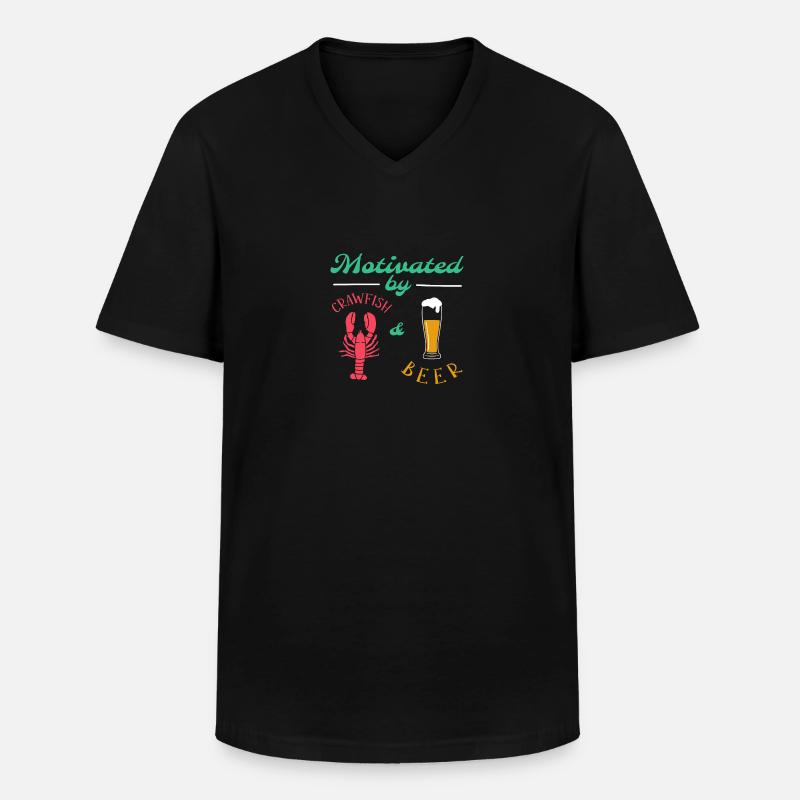 Langusten Languste - Männer-T-Shirt mit V-Ausschnitt - Schwarz