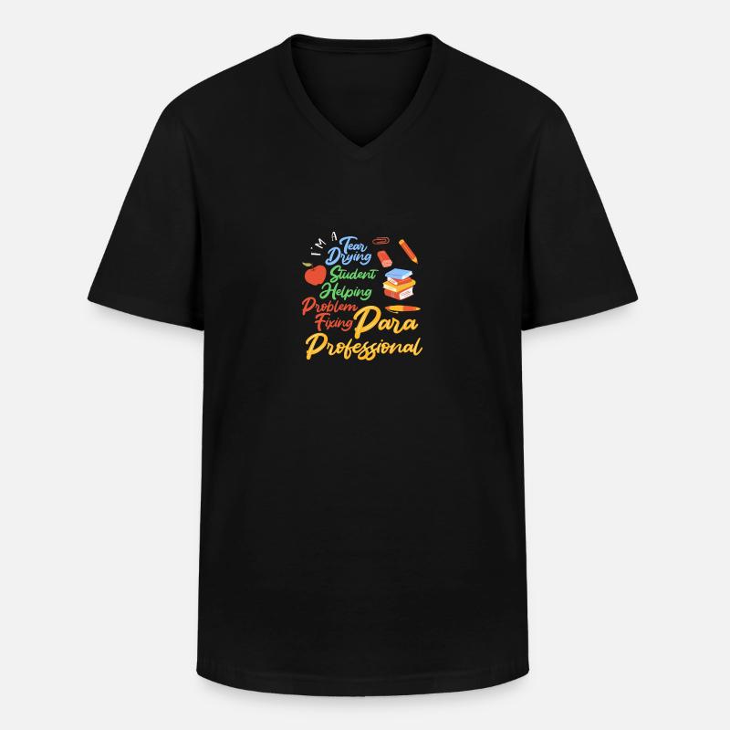 Paraprofessional - Männer-T-Shirt mit V-Ausschnitt - Schwarz