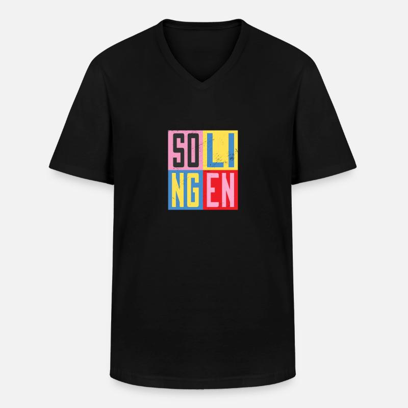 Solingen Städte Design - Männer-T-Shirt mit V-Ausschnitt - Schwarz
