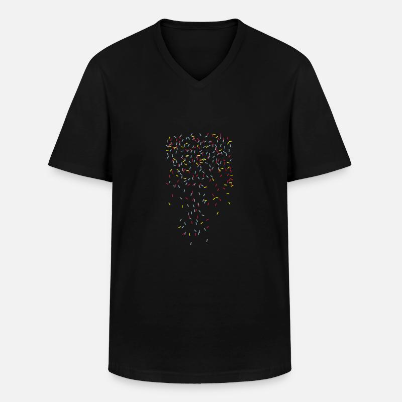 Konfetti - Männer-T-Shirt mit V-Ausschnitt - Schwarz