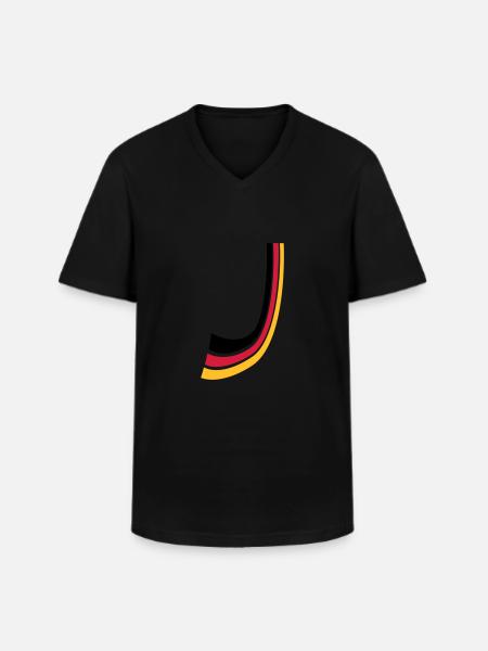 Germany bow lines flag - Men's V-Neck T-Shirt - black
