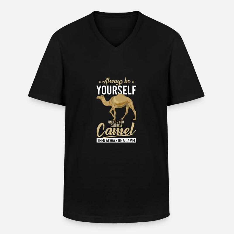 Camel Spruch Geschenk - Männer-T-Shirt mit V-Ausschnitt - Schwarz