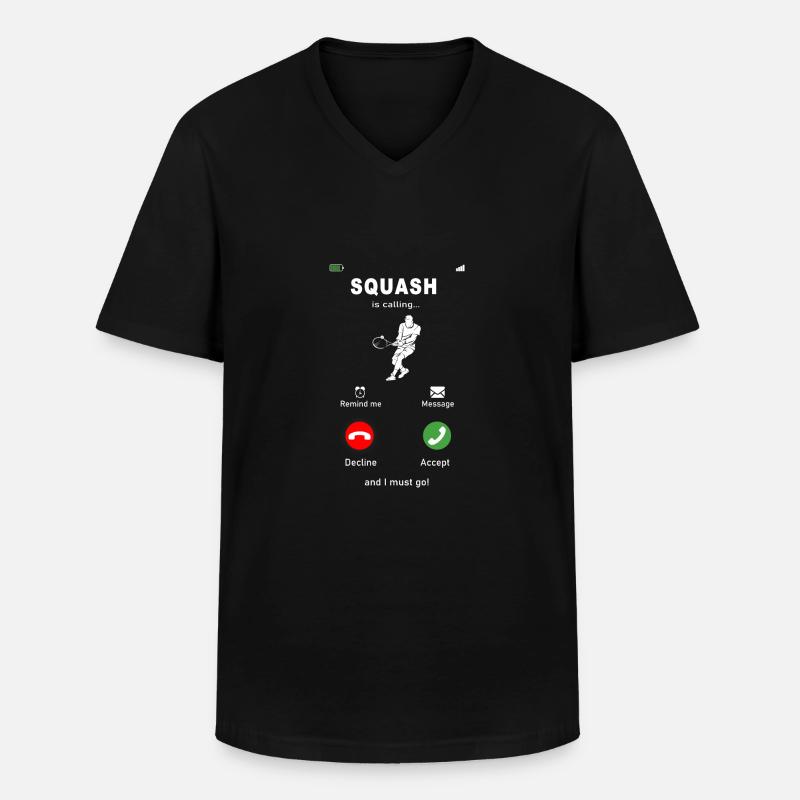 Squash is calling - Männer-T-Shirt mit V-Ausschnitt - Schwarz