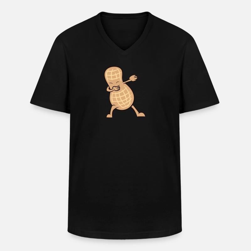 Erdnuss - Dab, dabbing, dabben, tanzen - Männer-T-Shirt mit V-Ausschnitt - Schwarz