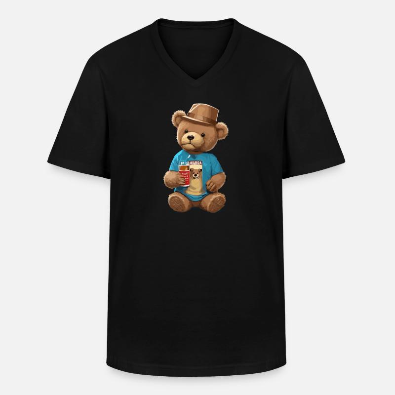Teddy Bear - Männer-T-Shirt mit V-Ausschnitt - Schwarz