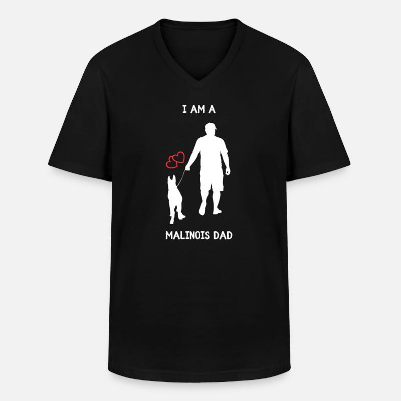 Malinois Dad  - Männer-T-Shirt mit V-Ausschnitt - Schwarz