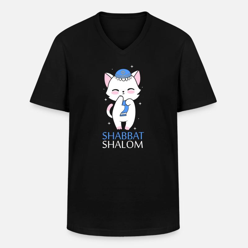 Hanoukka Hanoukka Hanoukka - T-shirt col V Homme - noir