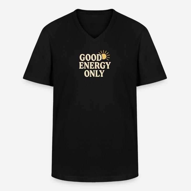 Positive Solarenergie - Männer-T-Shirt mit V-Ausschnitt - Schwarz