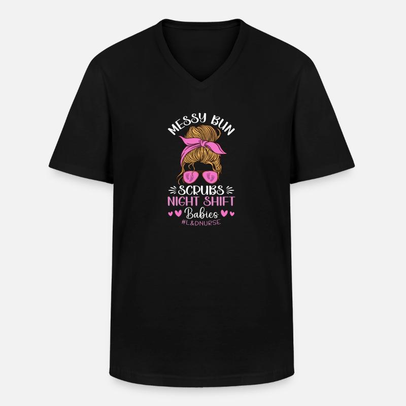 Krankenschwester Baby Entbindungsschwester - Männer-T-Shirt mit V-Ausschnitt - Schwarz
