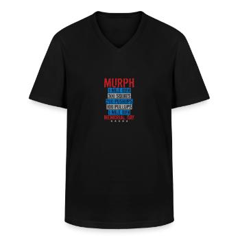 Memorial Day Murph Workout Patrioticic - Männer-T-Shirt mit V-Ausschnitt - Schwarz - Vorne - AI Model Male 178 dark (178cm)