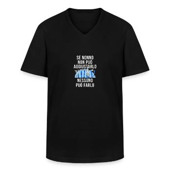 Se Nonno non puo Aggiustarlo Nessuno puo Farlo - Männer-T-Shirt mit V-Ausschnitt - Schwarz - Vorne - AI Model Male 178 dark (178cm)