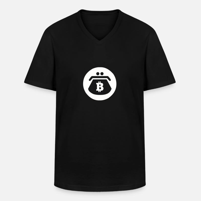 Bitcoin Wallet - Männer-T-Shirt mit V-Ausschnitt - Schwarz