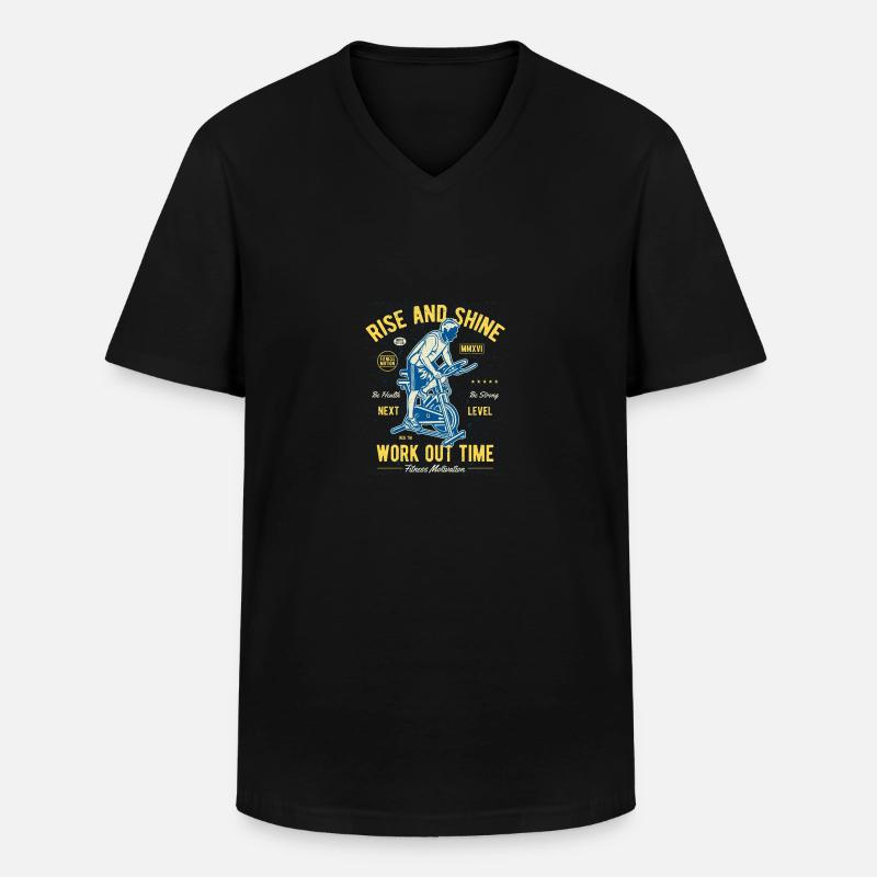 Work Out Time - Männer-T-Shirt mit V-Ausschnitt - Schwarz