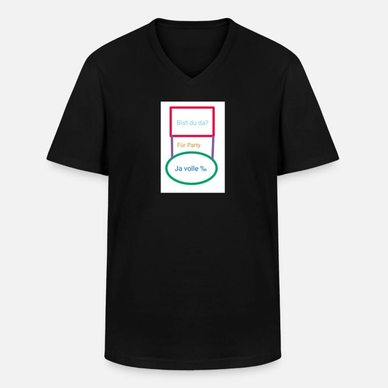 Antwort - Männer-T-Shirt mit V-Ausschnitt - Schwarz