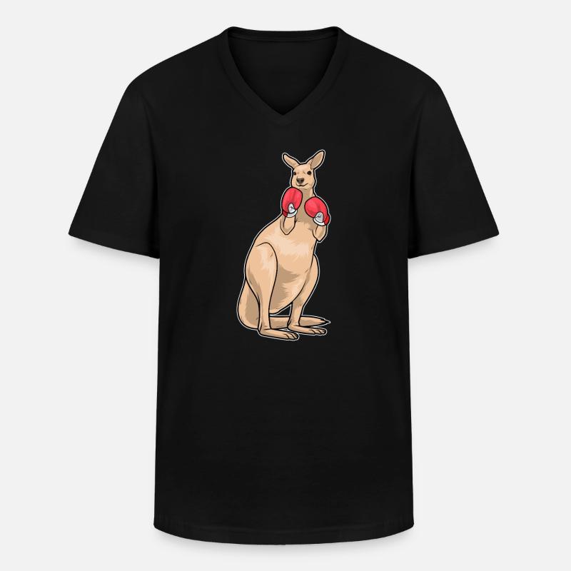 Känguru Boxer Boxhandschuhe Boxen - Männer-T-Shirt mit V-Ausschnitt - Schwarz