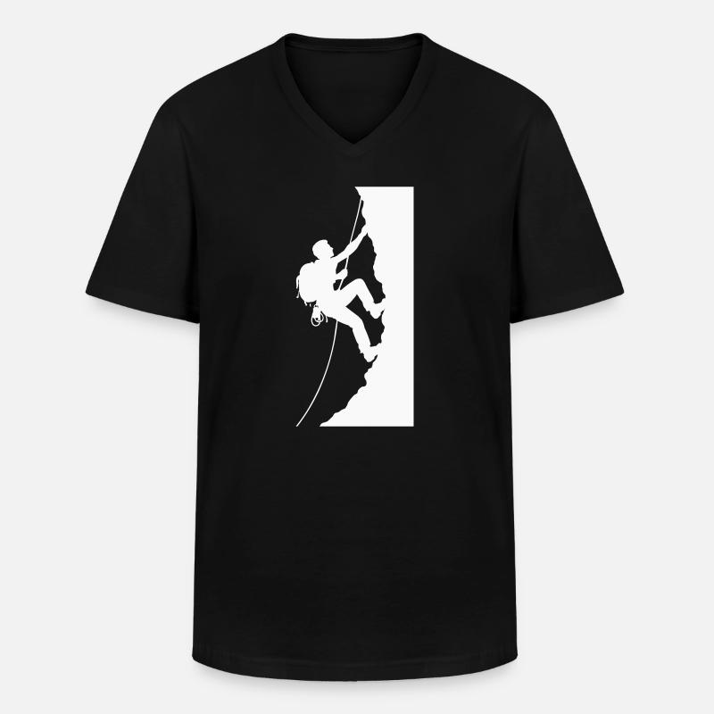 Bergsteiger - Männer-T-Shirt mit V-Ausschnitt - Schwarz