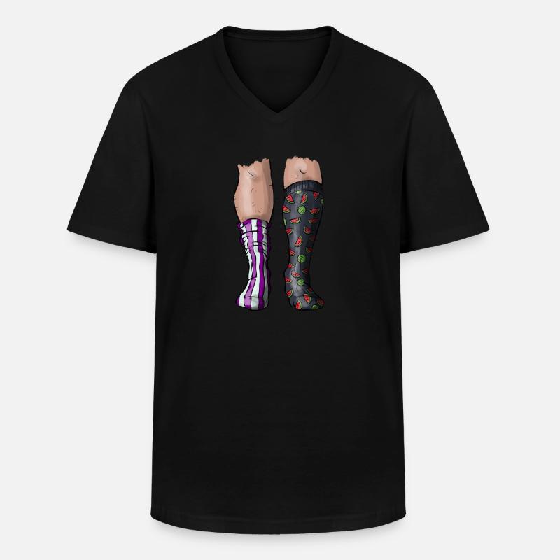 Socken - Männer-T-Shirt mit V-Ausschnitt - Schwarz