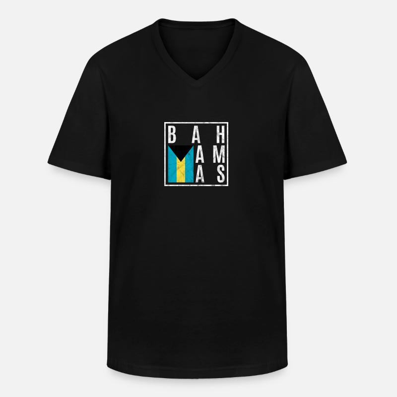Bahamas - Männer-T-Shirt mit V-Ausschnitt - Schwarz