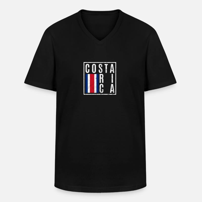 Costa Rica - Maglietta da uomo classica con scollo a V - nero
