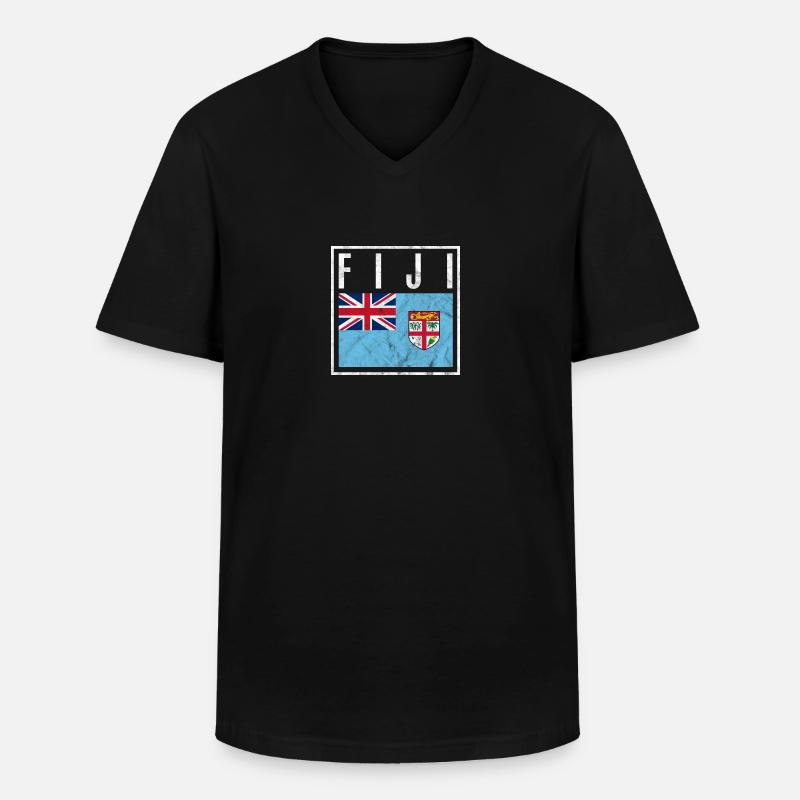Fidschi - Männer-T-Shirt mit V-Ausschnitt - Schwarz