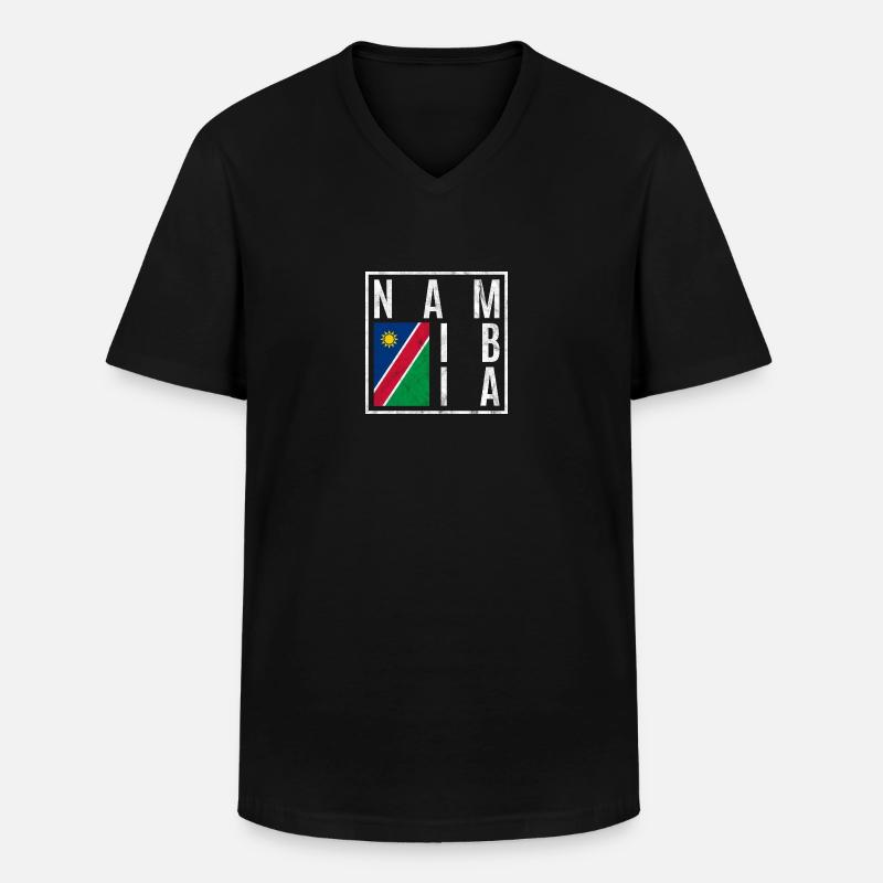 Namibia - Männer-T-Shirt mit V-Ausschnitt - Schwarz