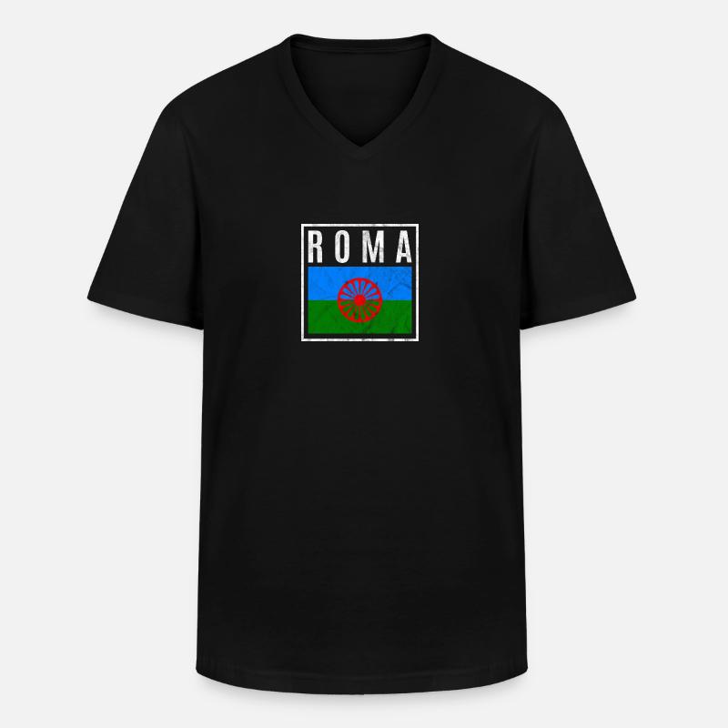 Roma - Männer-T-Shirt mit V-Ausschnitt - Schwarz
