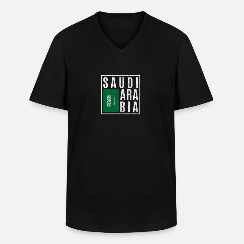 Saudi-Arabien - Männer-T-Shirt mit V-Ausschnitt - Schwarz