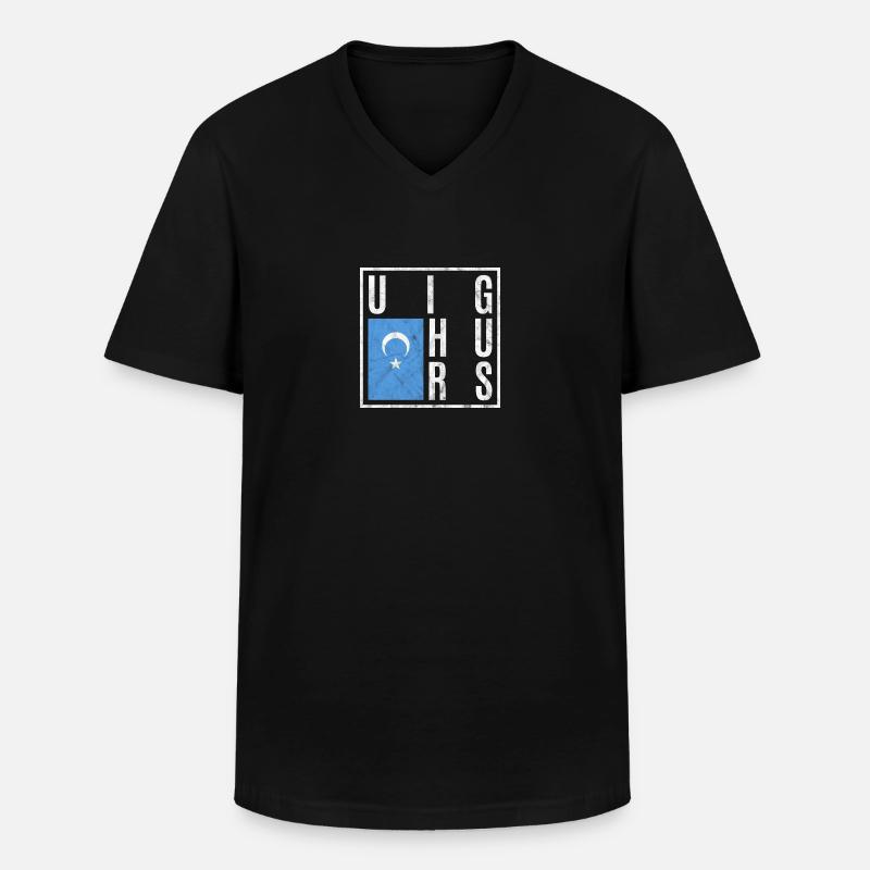 Uiguren - Männer-T-Shirt mit V-Ausschnitt - Schwarz