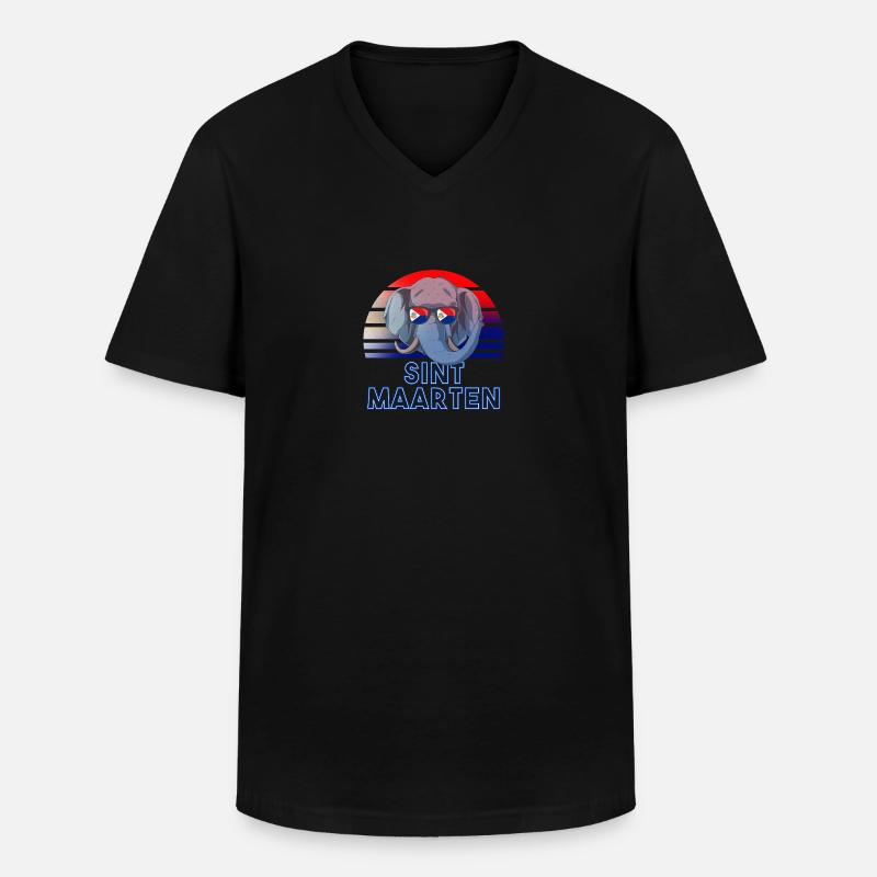 Sint Maarten - Männer-T-Shirt mit V-Ausschnitt - Schwarz