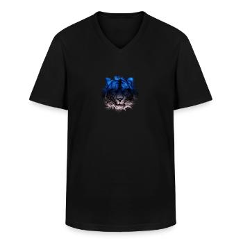 Estonia - Men's V-Neck T-Shirt - black - Front - AI Model Male 178 dark (178cm)