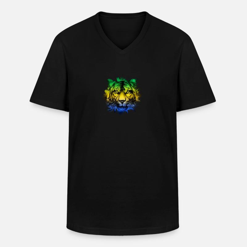 Gabun - Männer-T-Shirt mit V-Ausschnitt - Schwarz