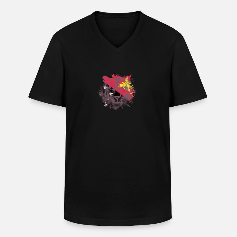 Papua-Neuguinea - Männer-T-Shirt mit V-Ausschnitt - Schwarz