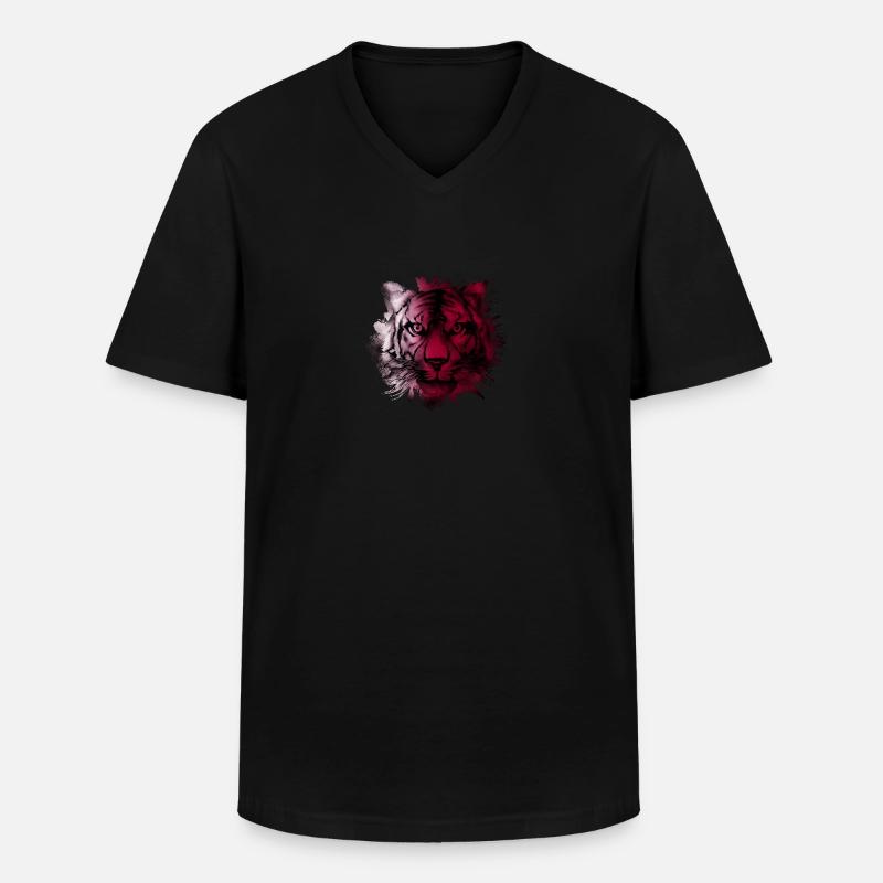 Qatar - Klassisk herre T-shirt med V-udskæring - sort