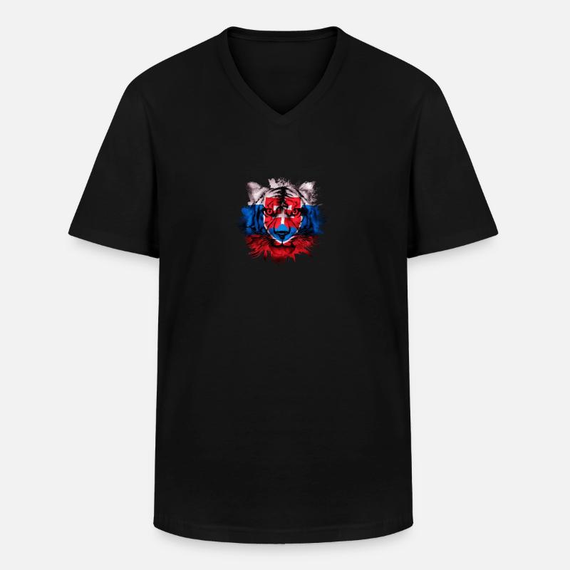 Slowakei - Männer-T-Shirt mit V-Ausschnitt - Schwarz