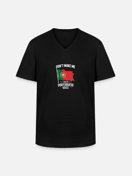 Portuguese Voice - Men's V-Neck T-Shirt - black