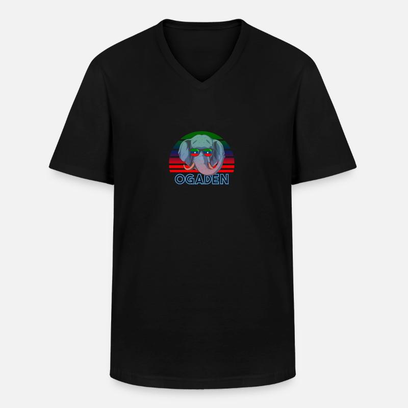 Ogaden - Männer-T-Shirt mit V-Ausschnitt - Schwarz