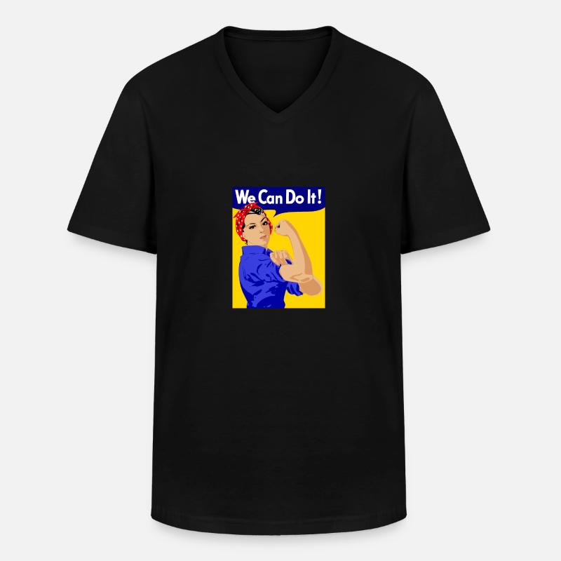 we can do it - Männer-T-Shirt mit V-Ausschnitt - Schwarz