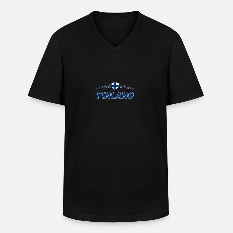 Finnland - Männer-T-Shirt mit V-Ausschnitt - Schwarz