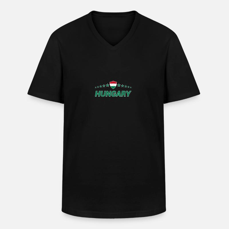 Ungarn - Männer-T-Shirt mit V-Ausschnitt - Schwarz