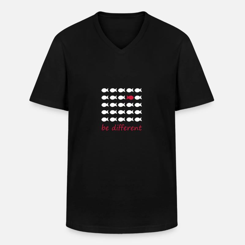 be different - Männer-T-Shirt mit V-Ausschnitt - Schwarz