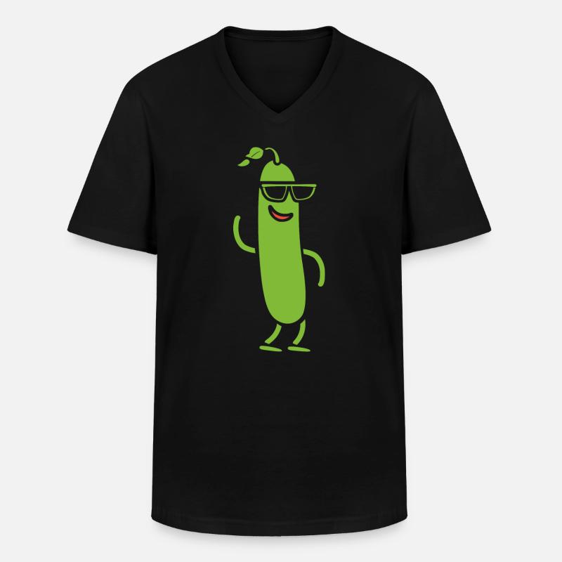 Zucchini - Männer-T-Shirt mit V-Ausschnitt - Schwarz